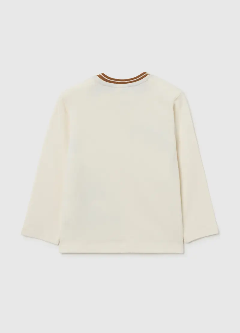 Maglietta Da Bimbo In Puro Cotone Bianca Regular Fit Con Stampa, Bambino, Bianco miniatura 2