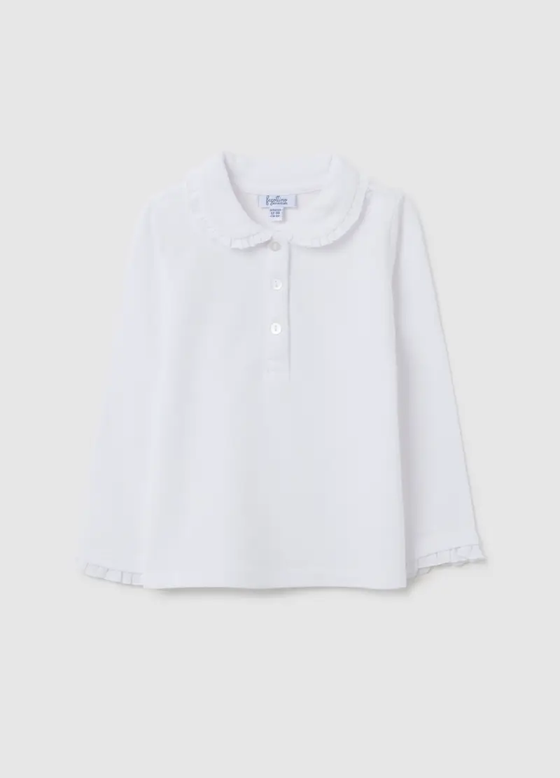 FAGOTTINO, Maglietta Da Neonata In Puro Cotone Bianca Regular Fit, Bambina, Bianco, Taglia: 9-12