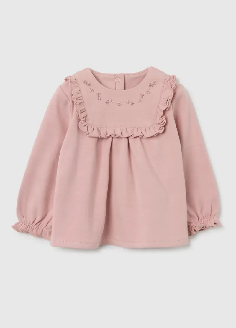 Maglietta Da Neonata In Puro Cotone Rosa Regular Fit, Rosa