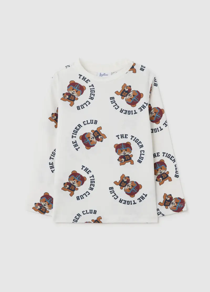 Maglietta Da Neonato In Puro Cotone Bianca Regular Fit, Bambino, Bianco