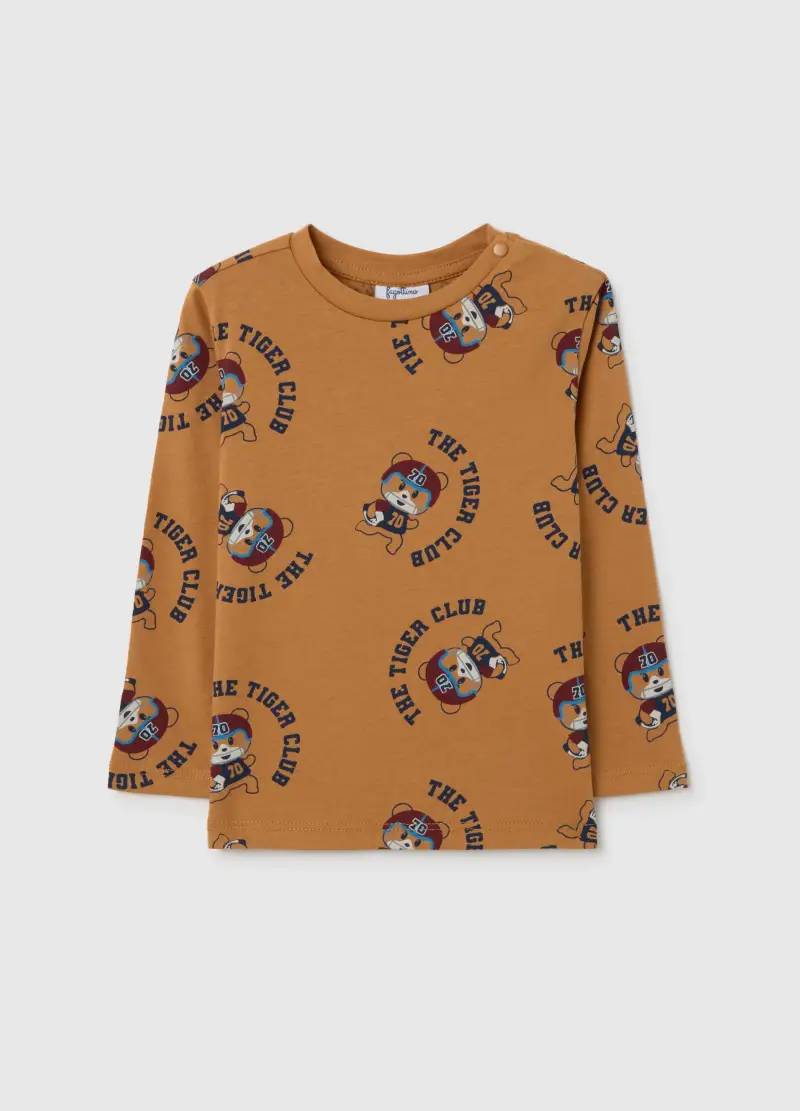 Maglietta Da Neonato In Puro Cotone Marrone Regular Fit, Bambino, Marrone