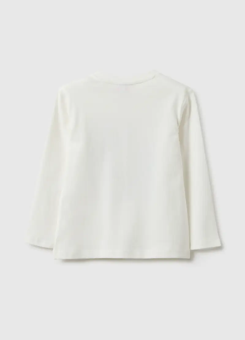 Maglietta In Puro Cotone Bianca Da Bimbo Regular Fit Con Stampa, Bambino, Bianco miniatura 2