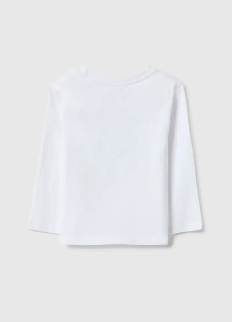 Maglietta In Puro Cotone Bianca Regular Fit Per Bimbo, Bambino, Bianco miniatura 2