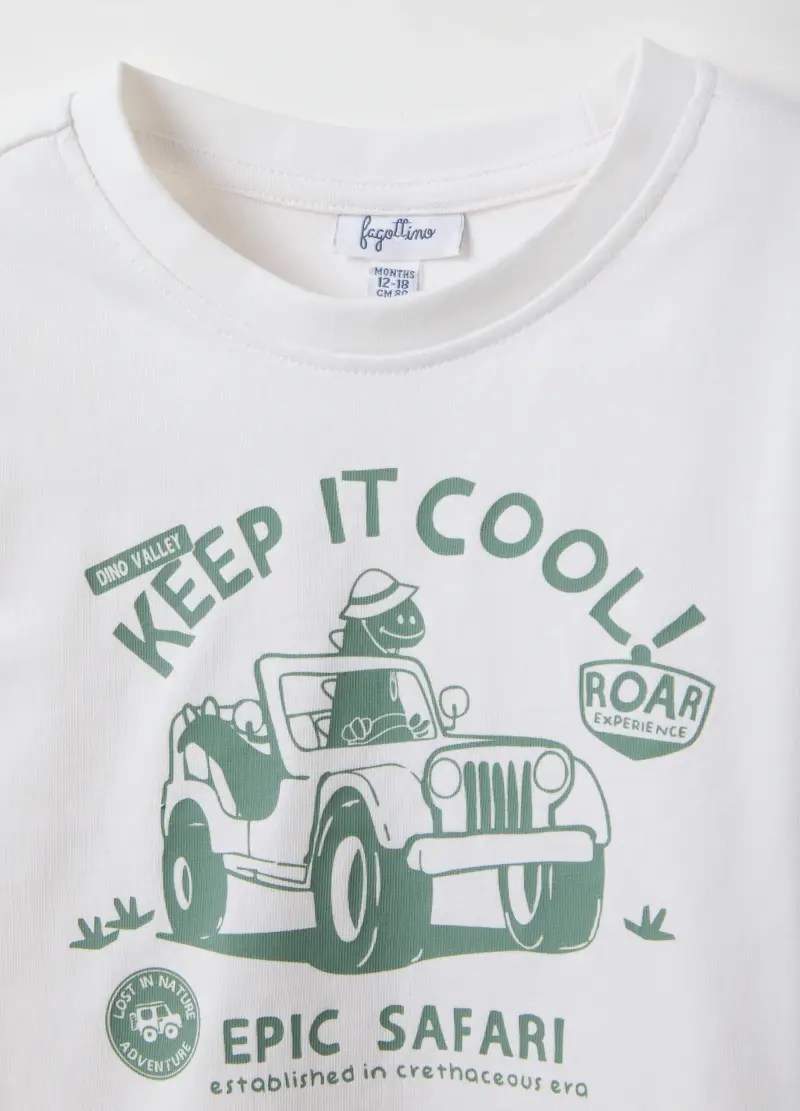 Maglietta In Puro Cotone Bianca Regular Fit Per Bimbo, Bambino, Bianco miniatura 3