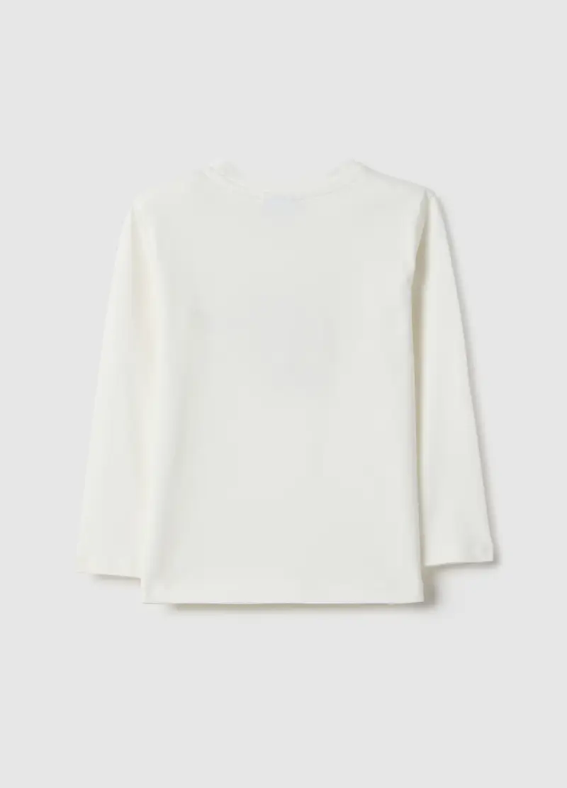 Maglietta In Puro Cotone Bianca Regular Fit Per Bimbo, Bambino, Bianco miniatura 2