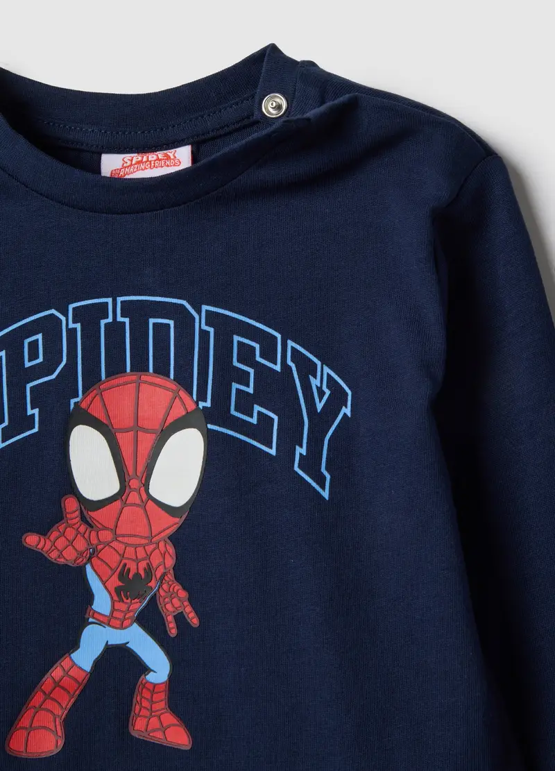 Fagottino Maglietta Blu in Puro Cotone per Bambino con Spider-Man miniatura 3