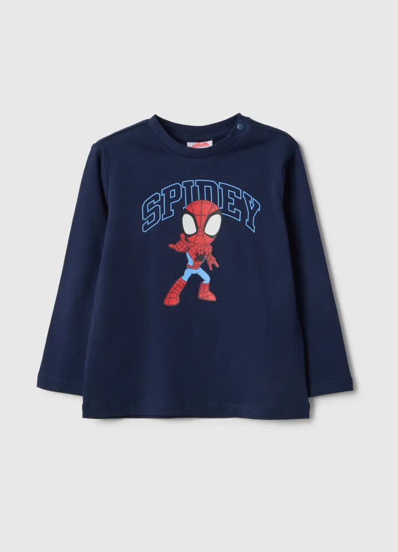 Fagottino Maglietta Blu in Puro Cotone per Bambino con Spider-Man
