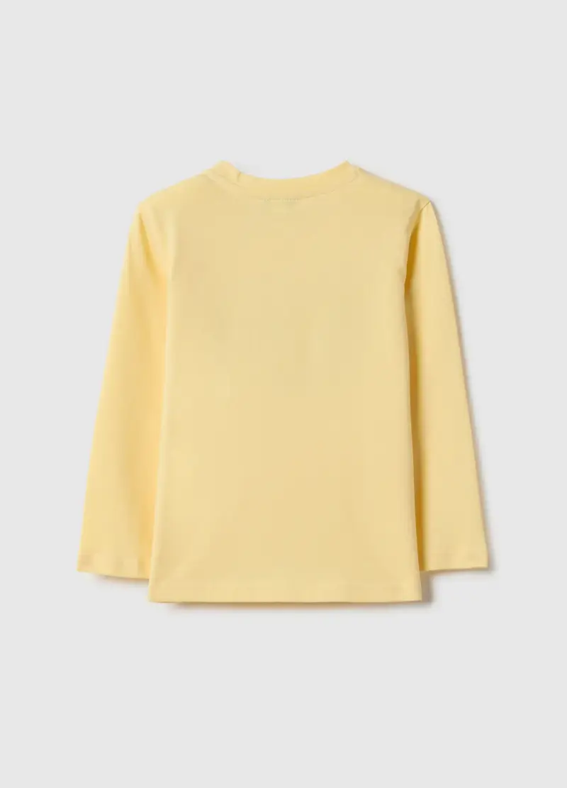 Maglietta In Puro Cotone Gialla Regular Fit Per Bimbo, Bambino, Giallo miniatura 2