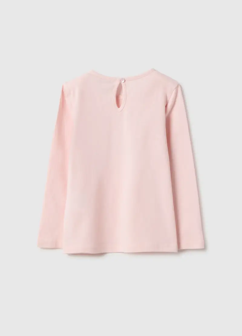 Maglietta In Puro Cotone Rosa Regular Fit Per Bimbe, Bambina, Rosa miniatura 2