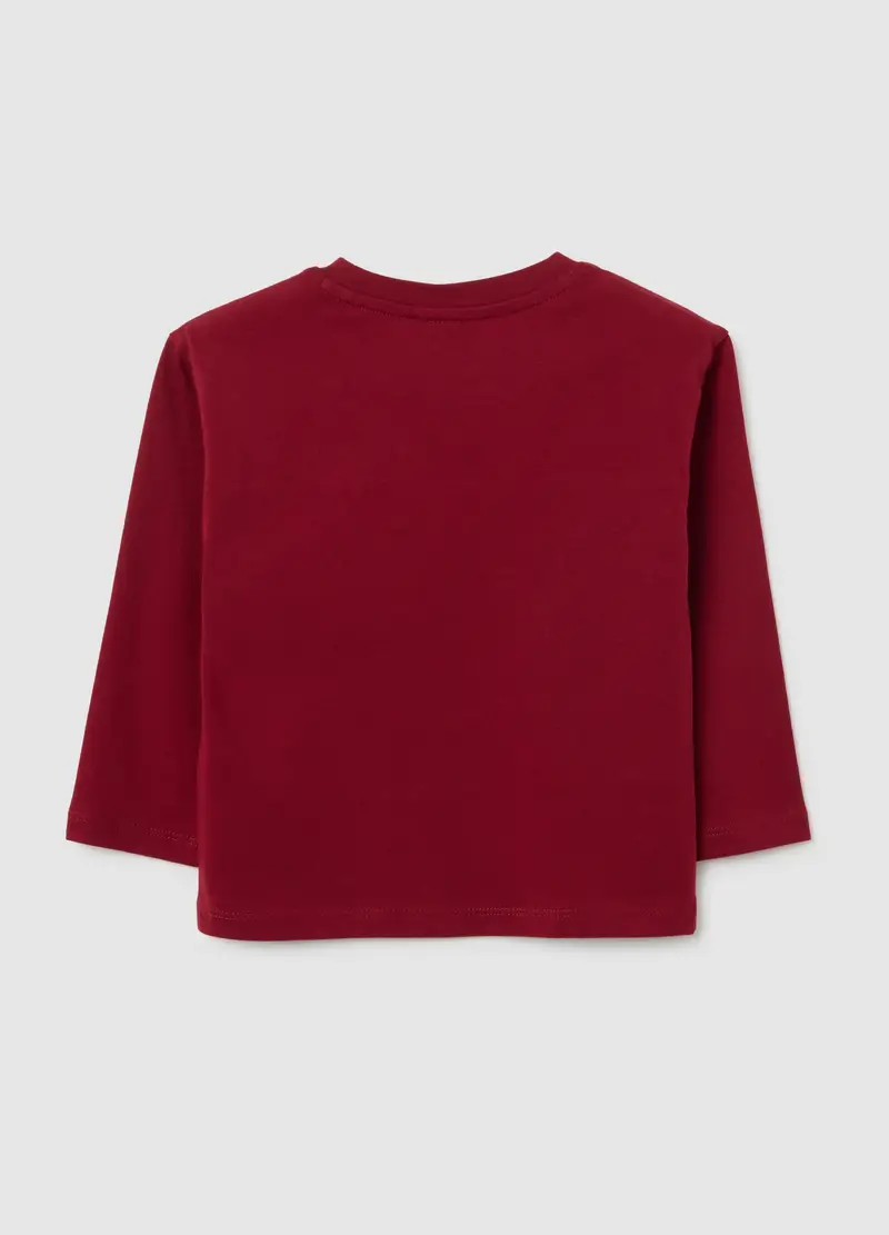 Maglietta In Puro Cotone Rossa Regular Fit, Bambino, Rosso miniatura 2