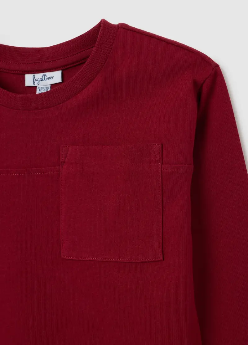 FAGOTTINO, Maglietta In Puro Cotone Rossa Regular Fit, Bambino, Rosso, Taglia: 12-18 miniatura 2