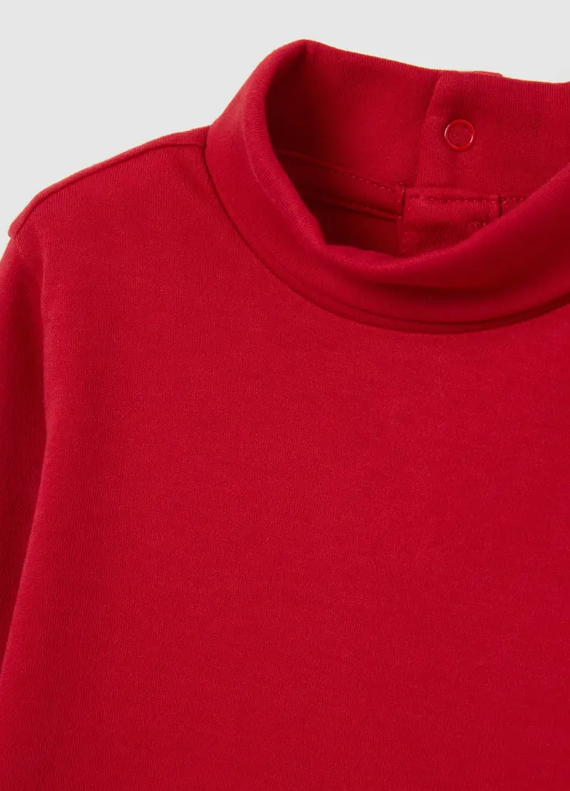 Maglietta Rossa A Collo Alto Da Bimbo In Puro Cotone Regular Fit, Bambino, Rosso miniatura 3