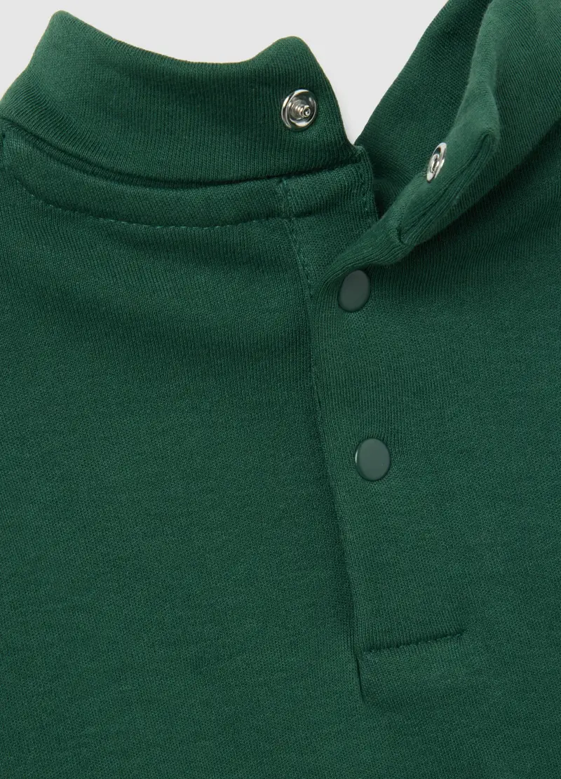 Maglietta Verde A Collo Alto Da Bimbo In Puro Cotone Regular Fit, Bambino, Verde miniatura 3