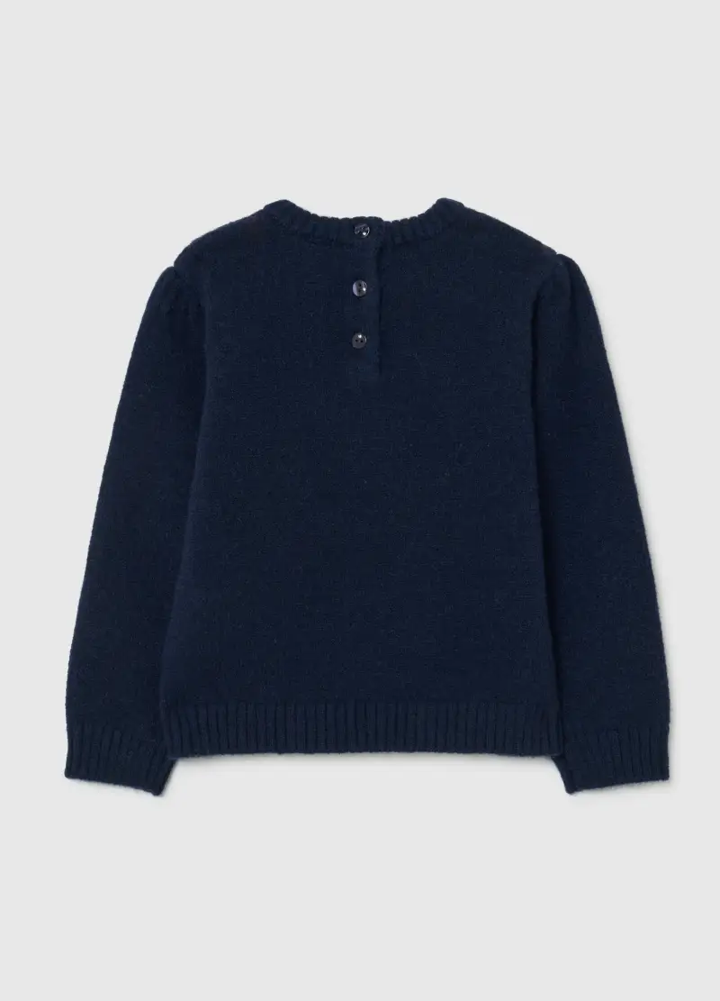 Maglione Blu Da Bimba Regular Fit Con Ricamo, Bambina, Blu miniatura 2