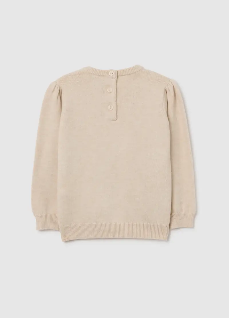 Maglione Da Bimba Beige Con Motivi A Cuore Regular Fit, Bambina, Beige miniatura 2