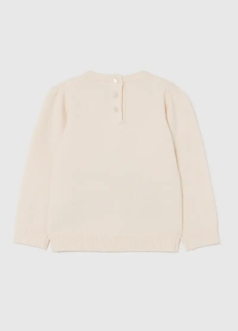 Maglione Da Bimba Beige Regular Fit Con Ricami, Bambina, Beige miniatura 2