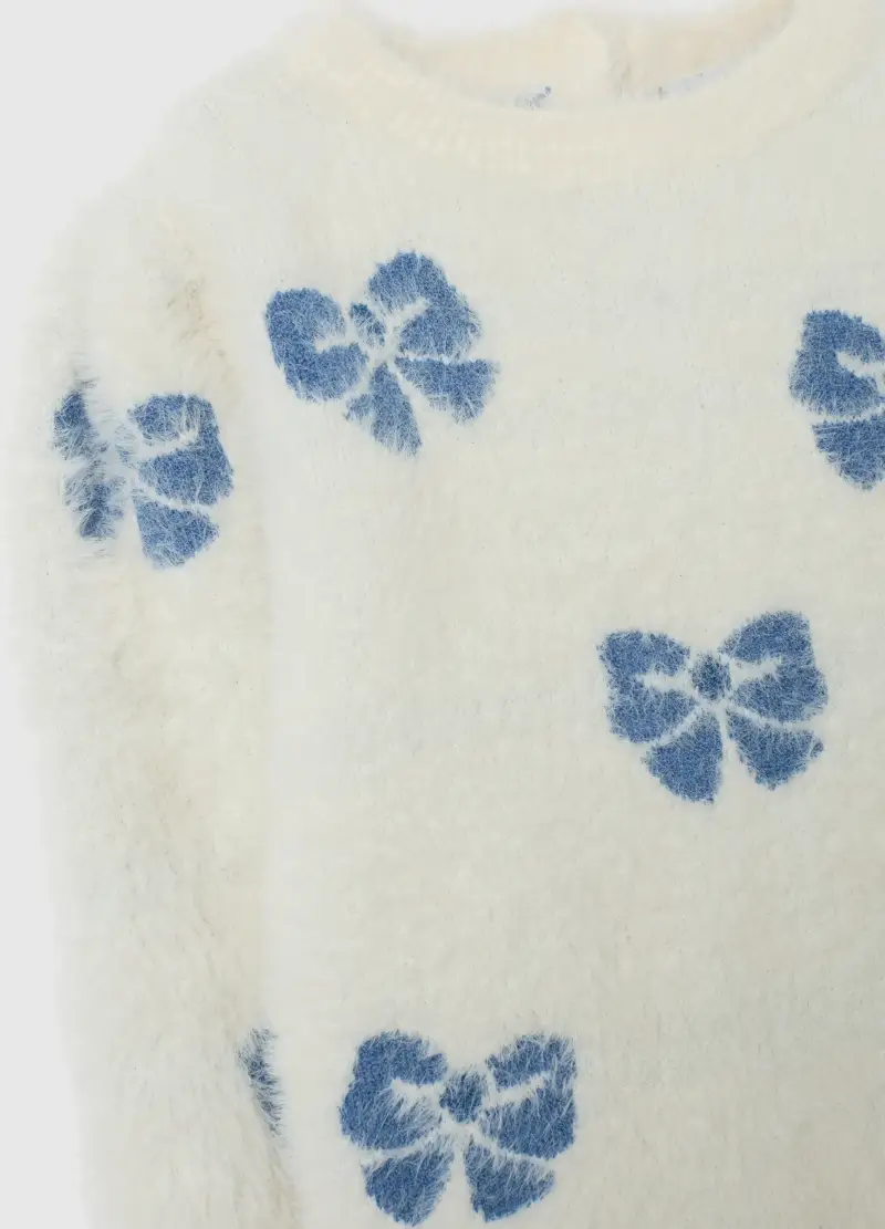 Maglione Da Bimba Bianco Regular Fit Con Stampe, Bambina, Multicolor miniatura 3