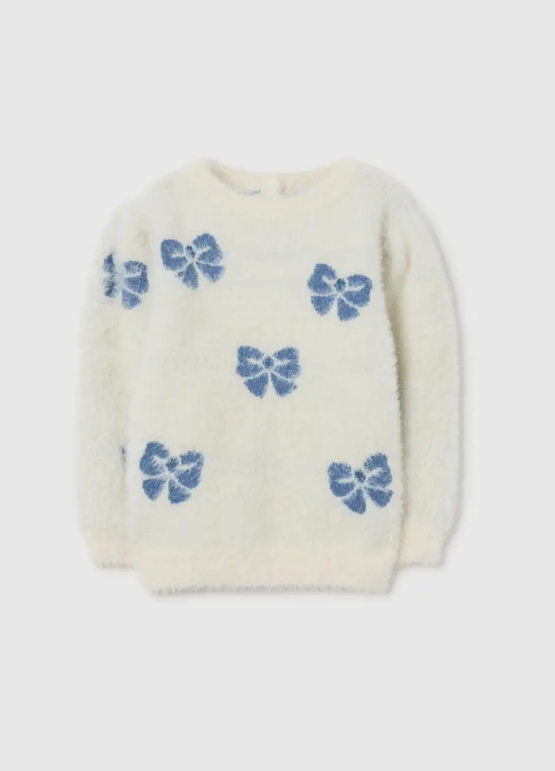 Maglione Da Bimba Bianco Regular Fit Con Stampe, Bambina, Multicolor