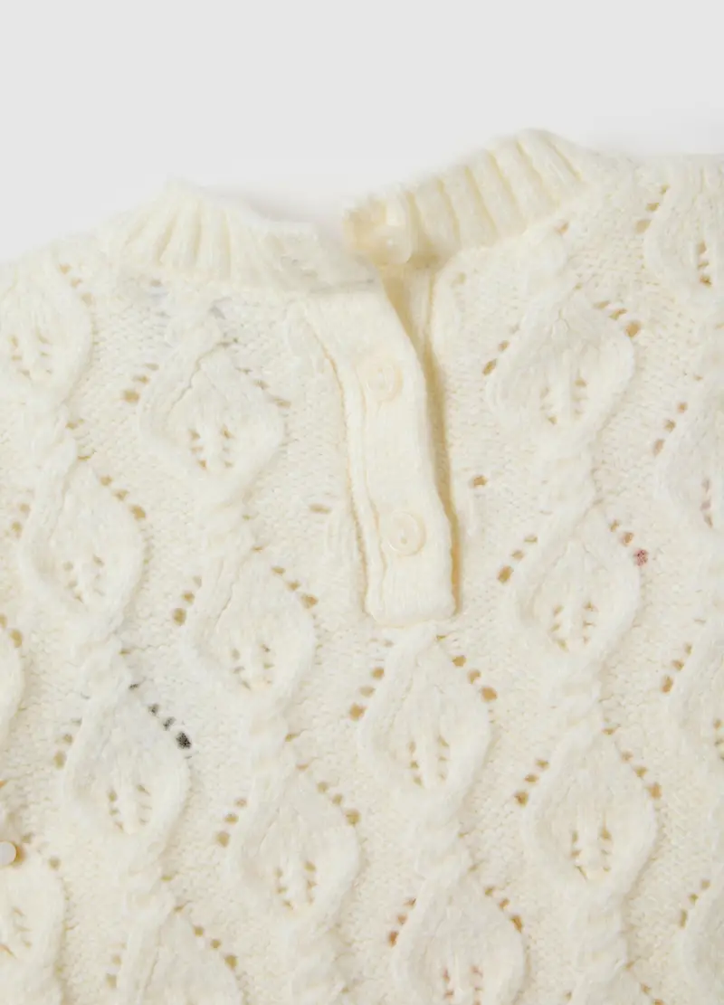 FAGOTTINO, Maglione Da Neonata In Misto Bianco Regular Fit, Bambina, Bianco, Taglia: 9-12 miniatura 3