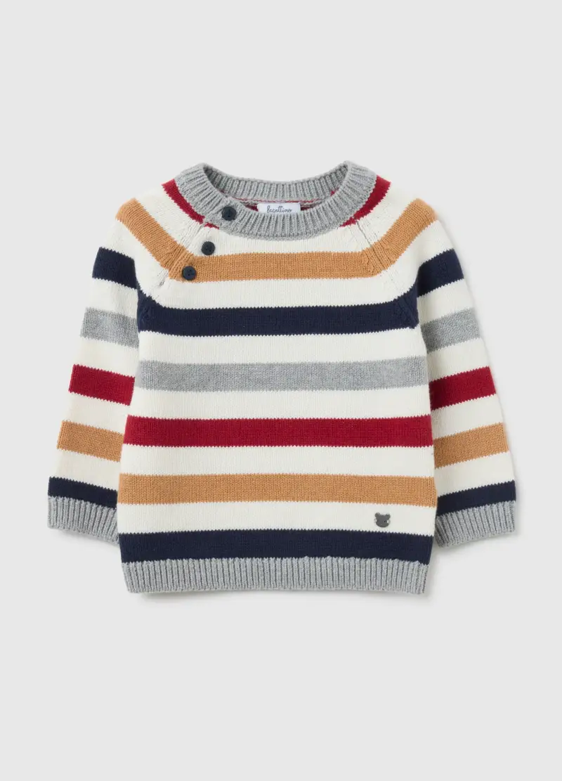 Maglione Da Neonato In Puro Cotone Multicolor Regular Fit, Multicolor
