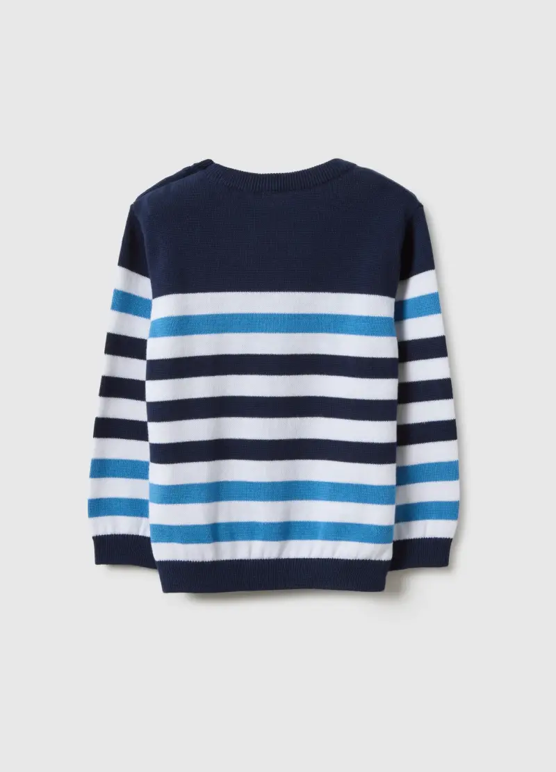 Maglione In Puro Cotone A Righe Multicolor Regular Fit Per Bimbo, Bambino, Multicolor miniatura 2