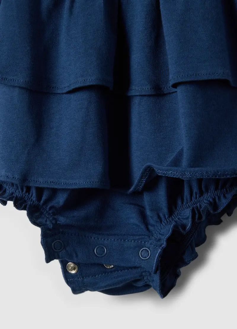 Pagliaccetto In Puro Cotone Multicolor Da Neonata Con Balze E Pesci, Multicolor miniatura 3