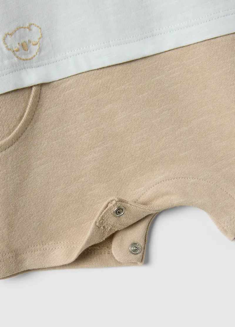 Pagliaccetto In Puro Cotone Multicolor Da Neonato Con Ricami, Multicolor miniatura 3