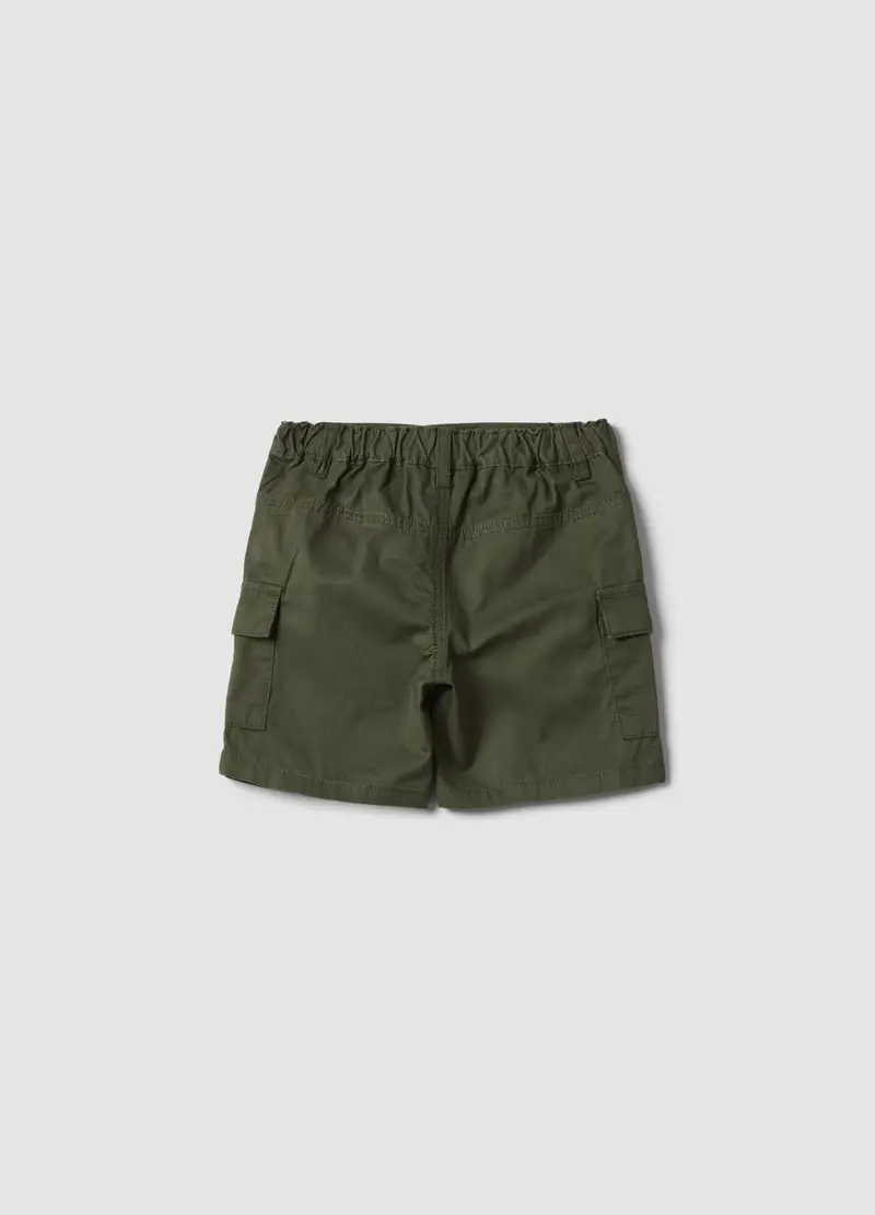 Pantaloncini Cargo In Puro Cotone Verdi Da Bimbo Regular Fit, Bambino, Verde miniatura 2