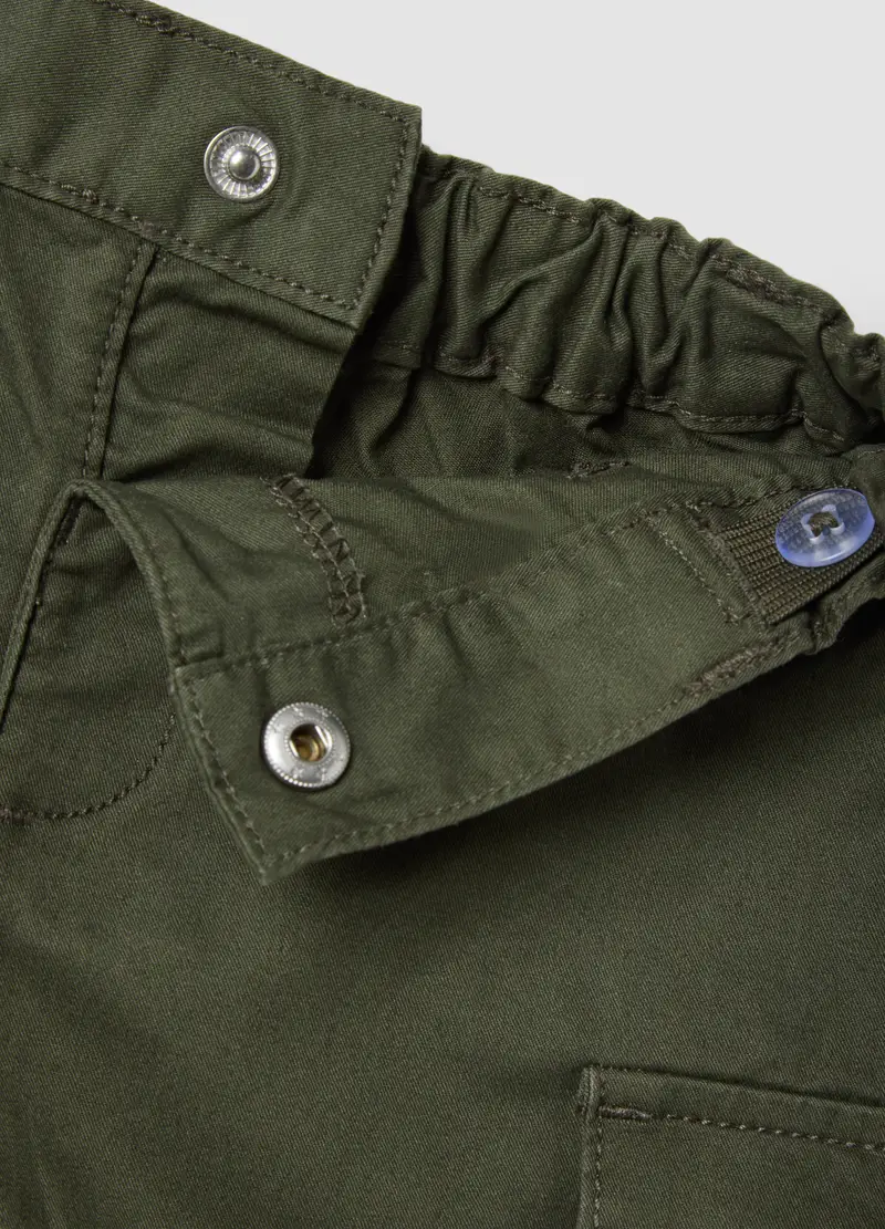 Pantaloncini Cargo In Puro Cotone Verdi Da Bimbo Regular Fit, Bambino, Verde miniatura 3