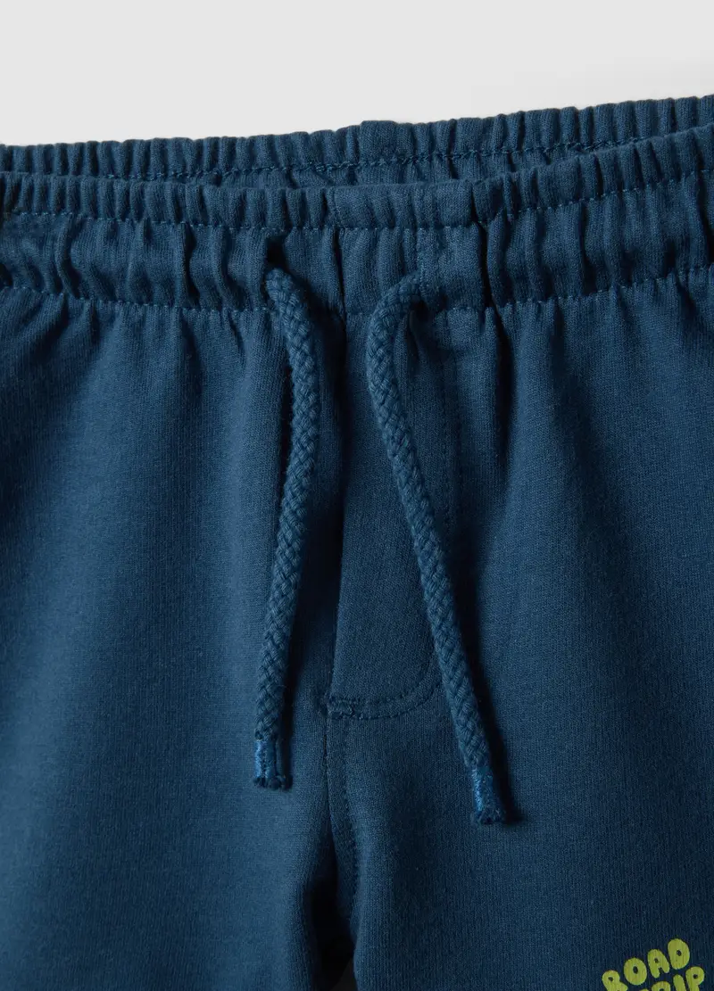 Pantaloncini In Puro Cotone Blu Da Bimbo Regular Fit Con Macchina, Bambino, Blu miniatura 3