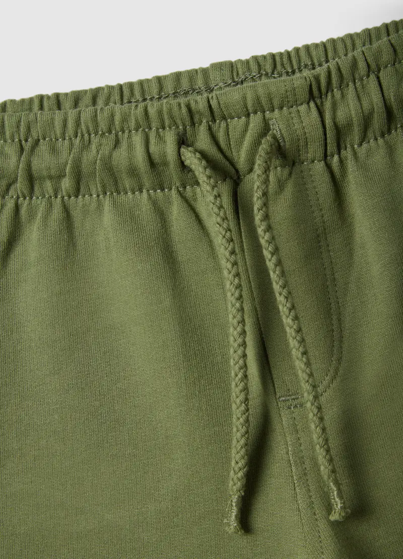 Pantaloncini In Puro Cotone Verdi Da Bimbo Regular Fit Con Macchina, Bambino, Verde miniatura 3