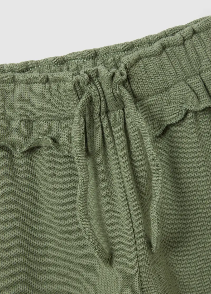 Pantaloni Baggy Da Bimba In Cotone Elasticizzato Verdi, Bambina, Verde miniatura 3