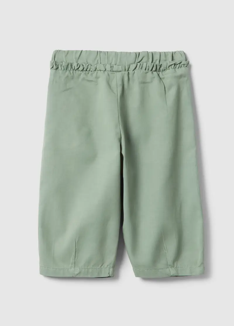Pantaloni Baggy In Lyocell E Cotone Verdi Da Bimba, Bambina, Verde miniatura 2