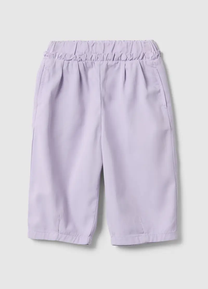 Pantaloni Baggy In Lyocell E Cotone Viola Da Bimba, Bambina, Viola