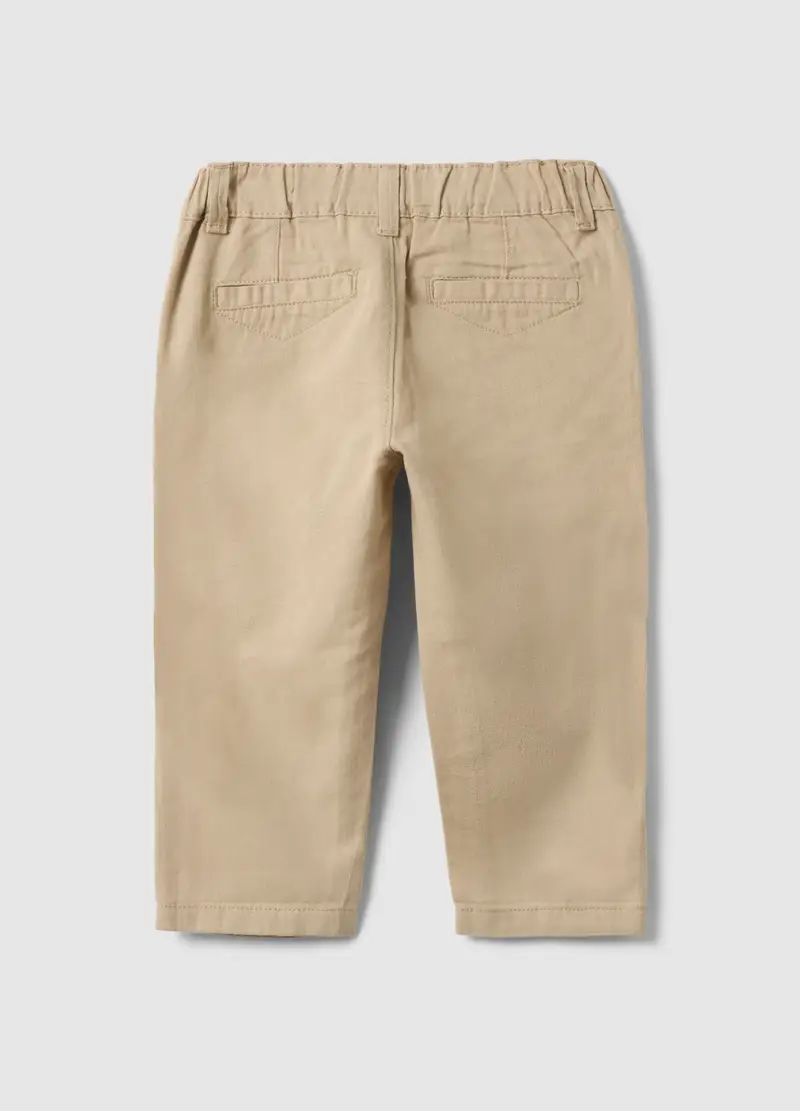 Pantaloni Chino In Misto Cotone E Lino Beige Da Bimbo Regular Fit, Bambino, Beige miniatura 2