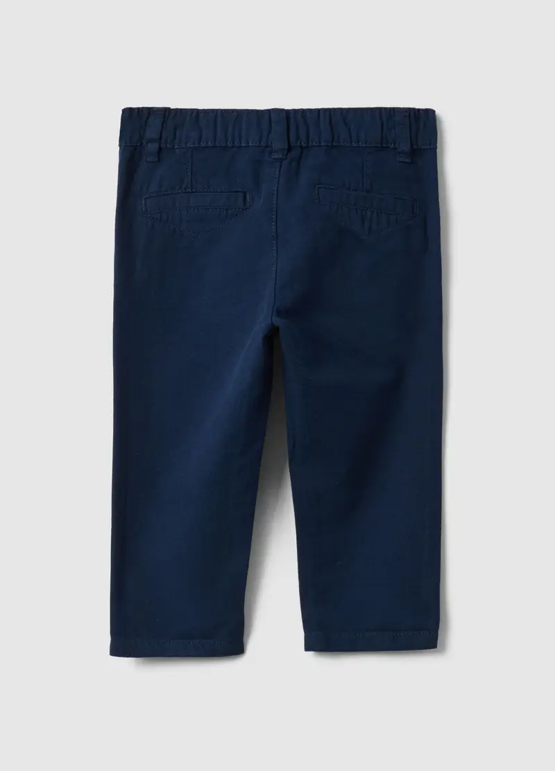 Pantaloni Chino In Misto Cotone E Lino Blu Da Bimbo Regular Fit, Bambino, Blu miniatura 2