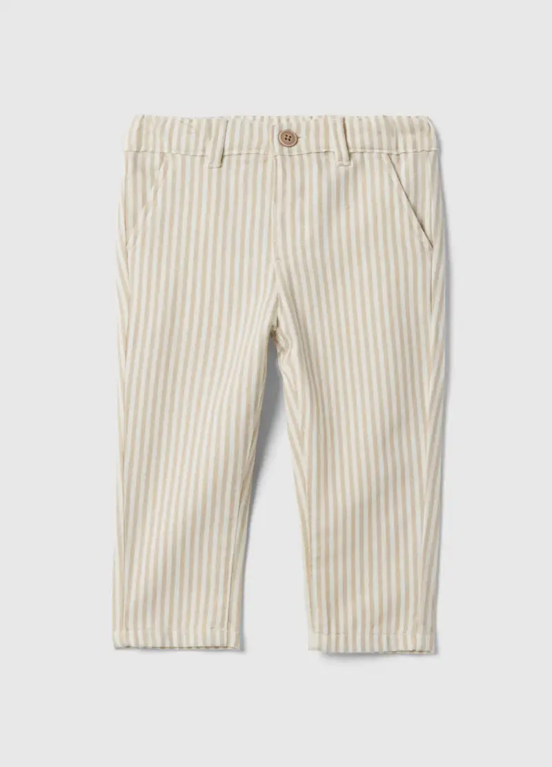 Pantaloni Chino In Puro Cotone A Righe Multicolor Da Bimbo Regular Fit, Bambino, Multicolor