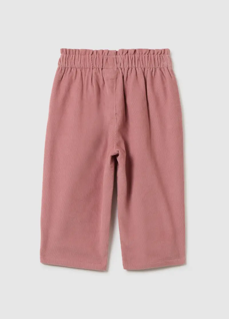 Pantaloni Da Bambina In Puro Cotone Rosa Regular Fit, Rosa miniatura 2