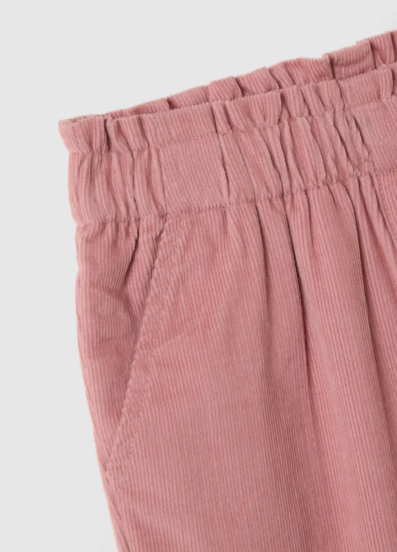 Pantaloni Da Bambina In Puro Cotone Rosa Regular Fit, Rosa miniatura 3