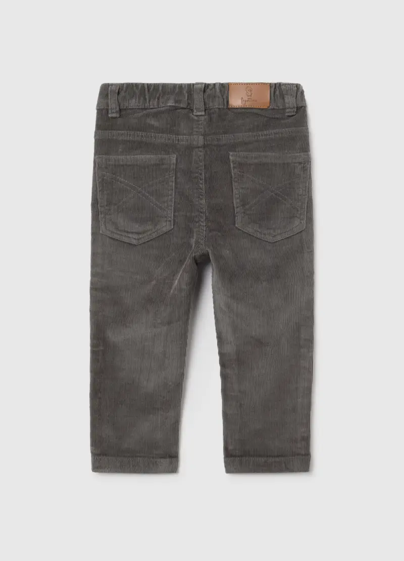 Pantaloni Da Bambino In Misto Cotone Elasticizzato Grigi Regular Fit, Grigio miniatura 2