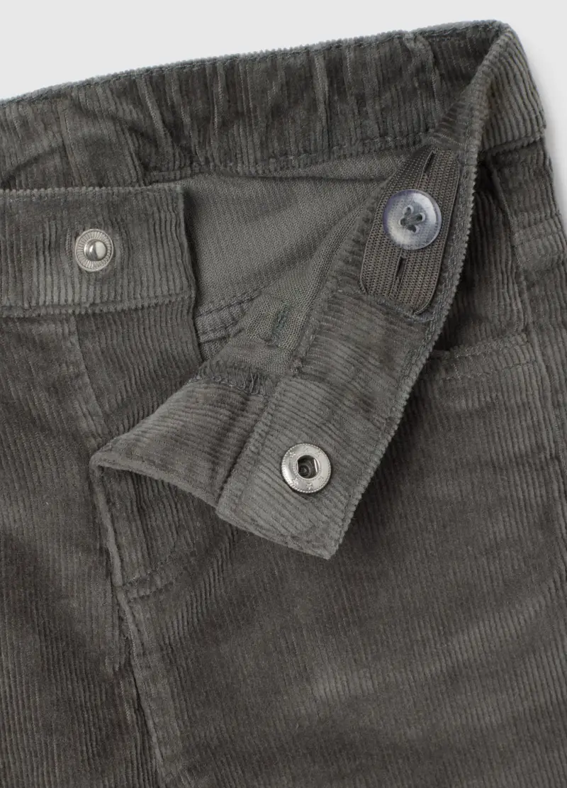 Pantaloni Da Bambino In Misto Cotone Elasticizzato Grigi Regular Fit, Grigio miniatura 3