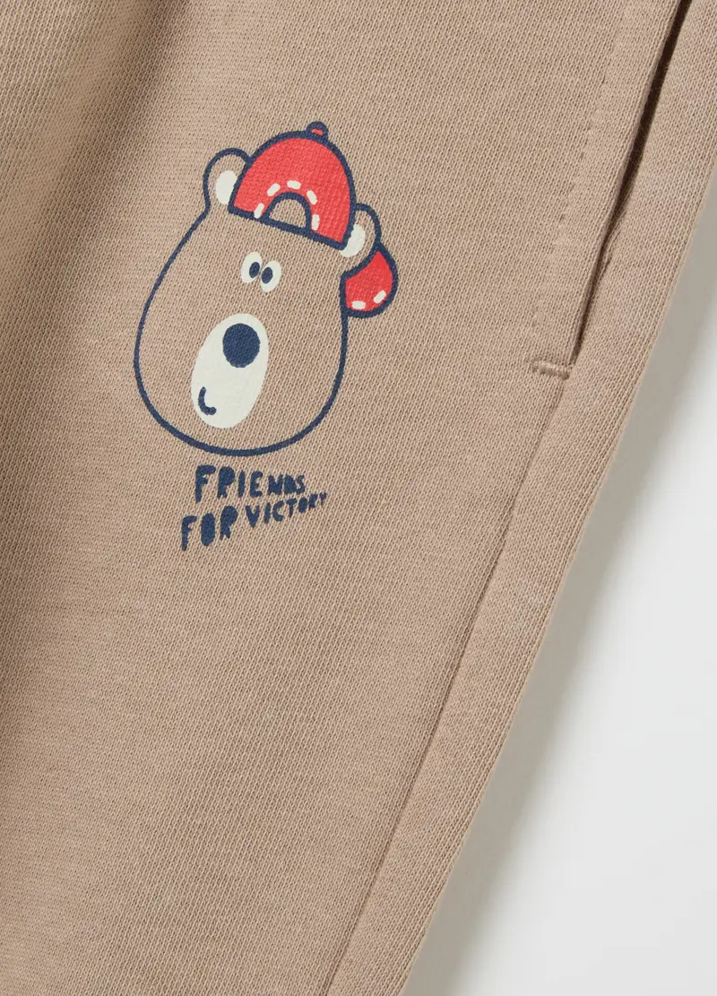 FAGOTTINO, Pantaloni Da Bambino In Puro Cotone Beige Regular Fit, Beige, Taglia: 9-12 miniatura 3