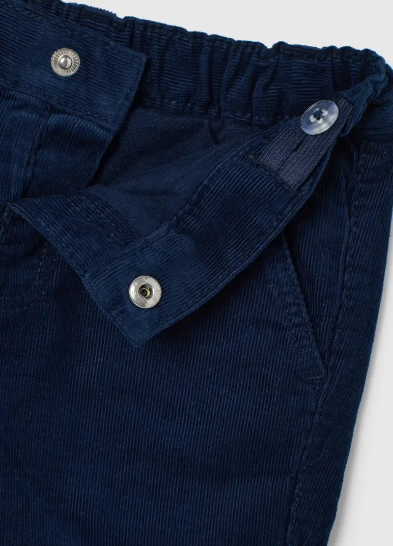 Pantaloni Da Bambino In Puro Cotone Blu Regular Fit, Blu miniatura 3