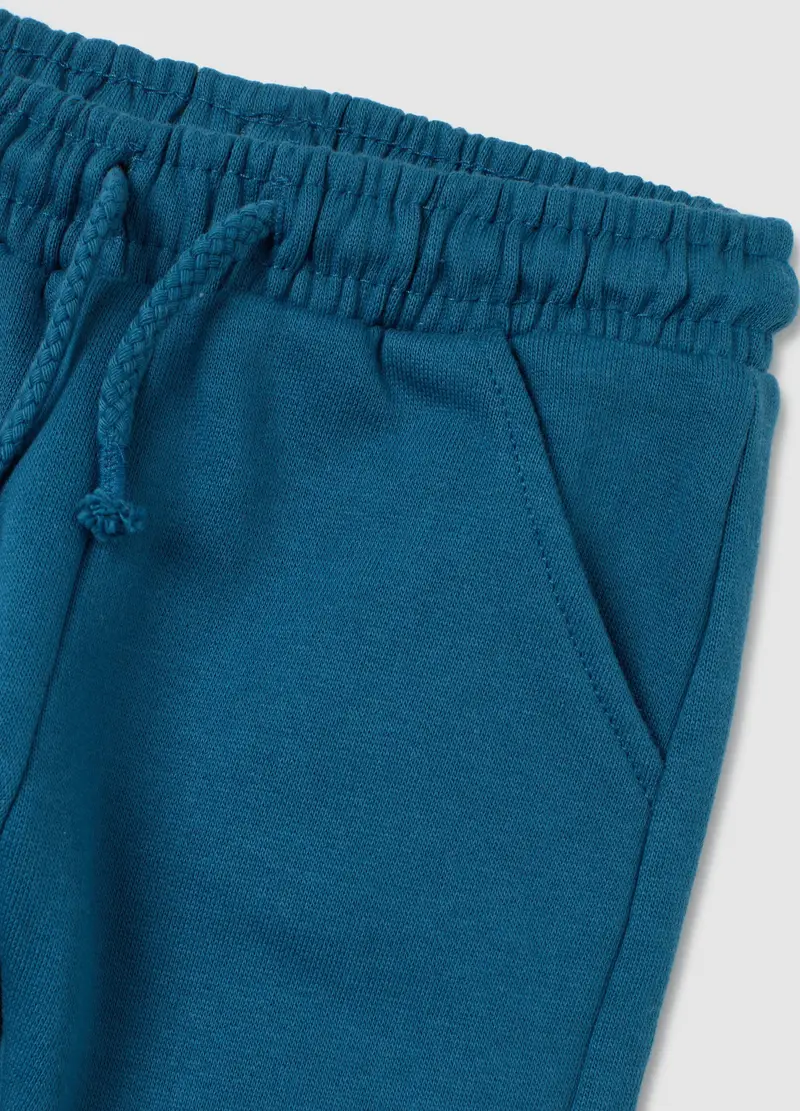 Pantaloni Da Bambino In Puro Cotone Blu Regular Fit, Blu miniatura 3