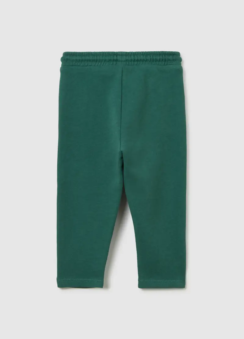 Pantaloni Da Bambino In Puro Cotone Verde Regular Fit, Verde miniatura 2