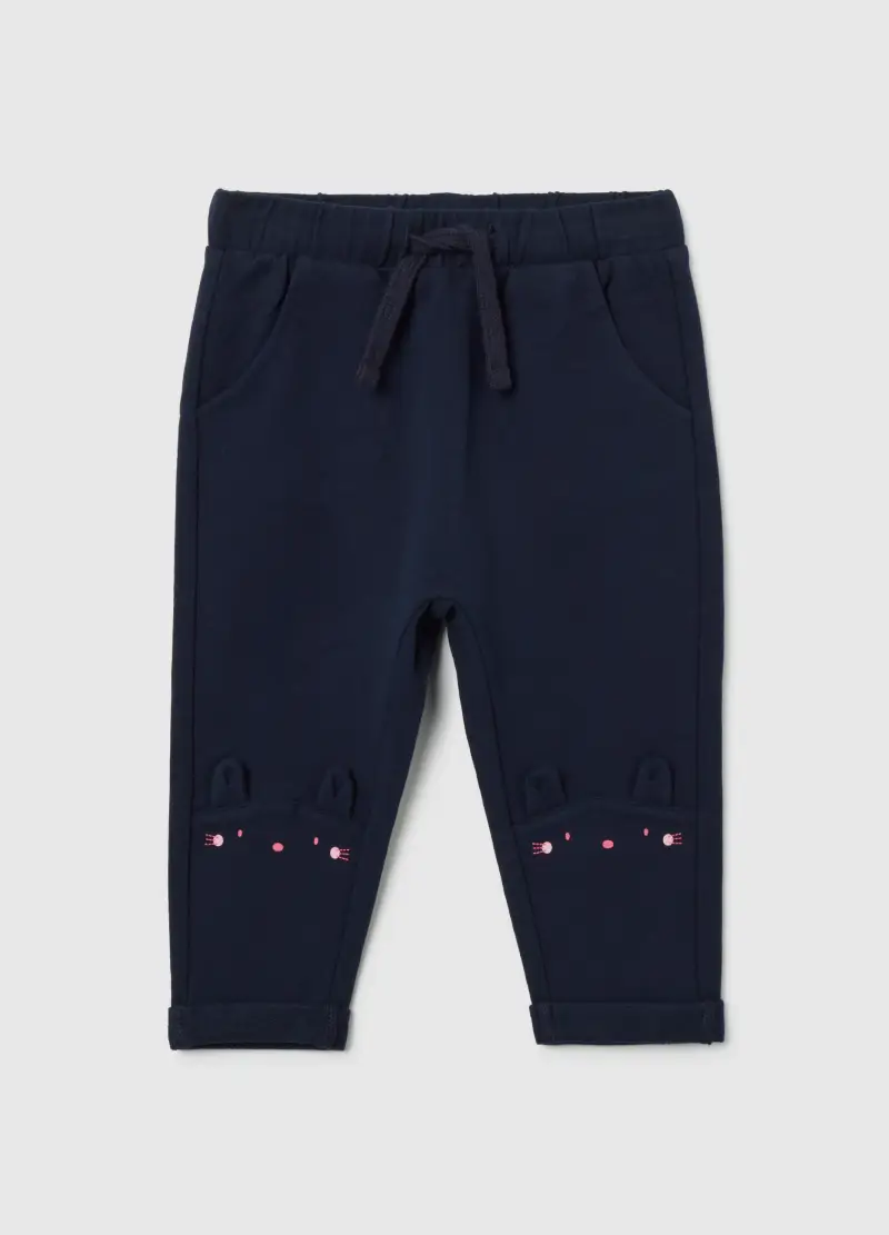 Pantaloni Da Bimba In Cotone Blu Regular Fit, Bambina, Blu