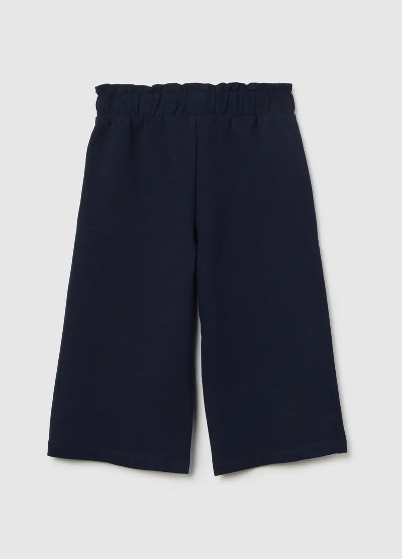 Pantaloni Da Bimba In Cotone Blu Regular Fit Con Fiocco Scozzese, Bambina, Blu miniatura 2