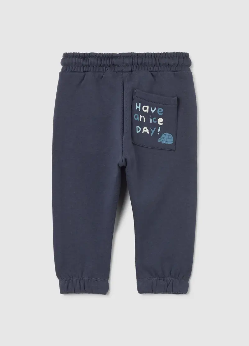 Pantaloni Da Bimbi In Puro Cotone Grigi Regular Fit, Bambino, Grigio miniatura 2