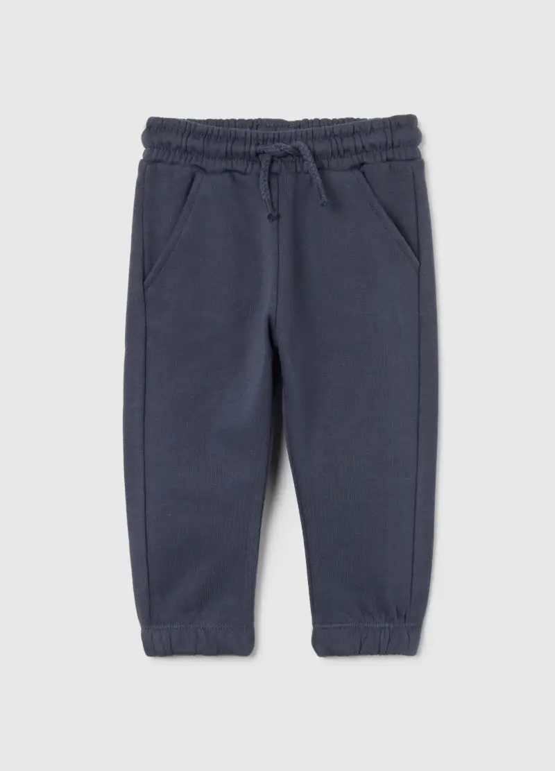 Pantaloni Da Bimbi In Puro Cotone Grigi Regular Fit, Bambino, Grigio
