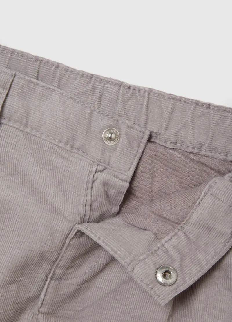 Pantaloni Da Bimbo In Puro Cotone Grigi Regular Fit, Bambino, Grigio miniatura 3